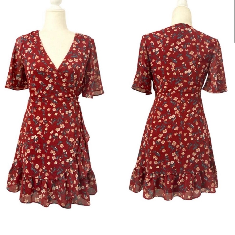 Francesca’s floral wrap dress